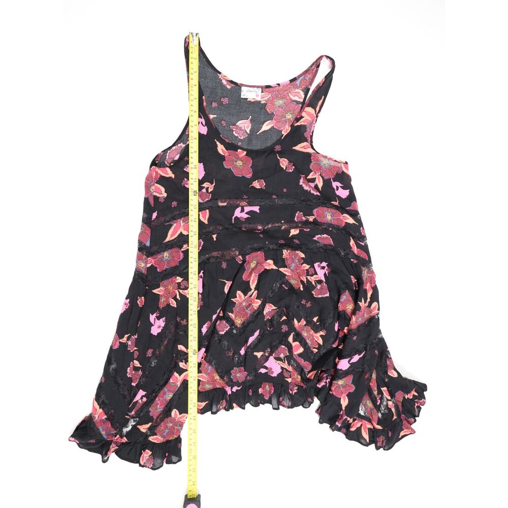 Whimsigoth Boho Fairycore Free People Voile Lace Floral Trapeze Mini Dress XS - Picture 11 of 14